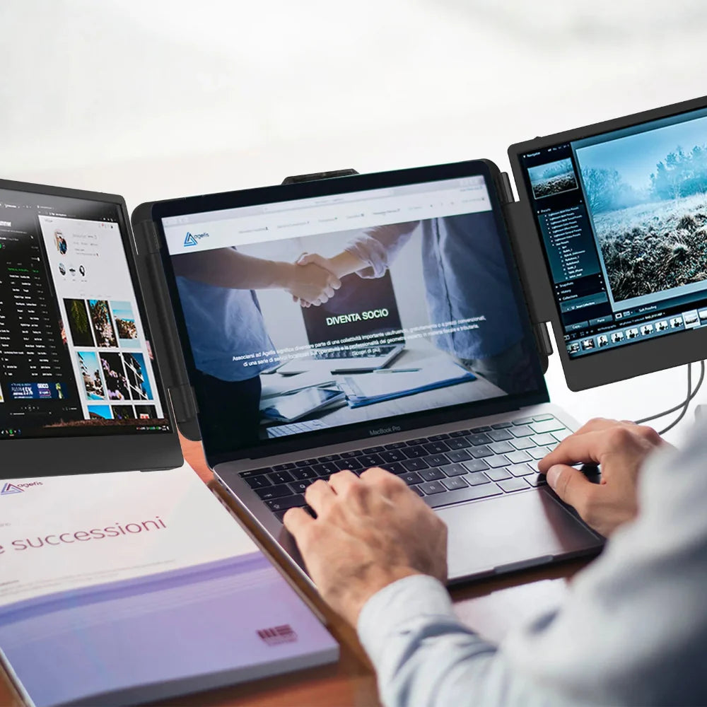 14" Triple Screen Laptop Monitor Extender FHD - Gadget by Extoril