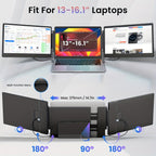 14" Triple Screen Laptop Monitor Extender FHD - Gadget by Extoril