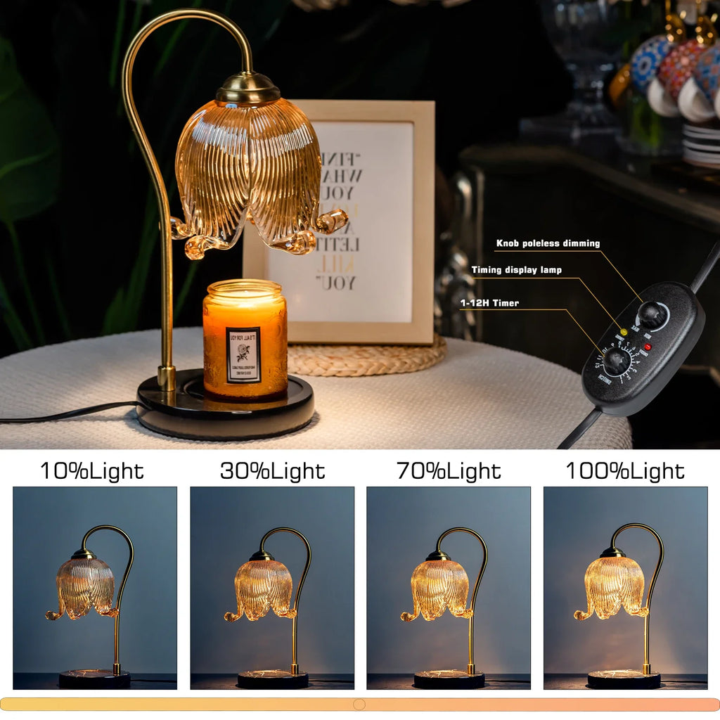 Tulip Candle Warmer Lamp with Dimmer & Timer - home decor by Extoril
