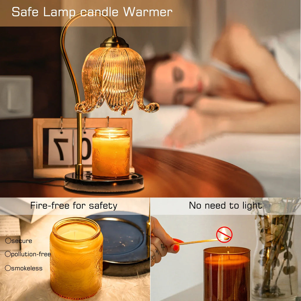 Tulip Candle Warmer Lamp with Dimmer & Timer - home decor by Extoril