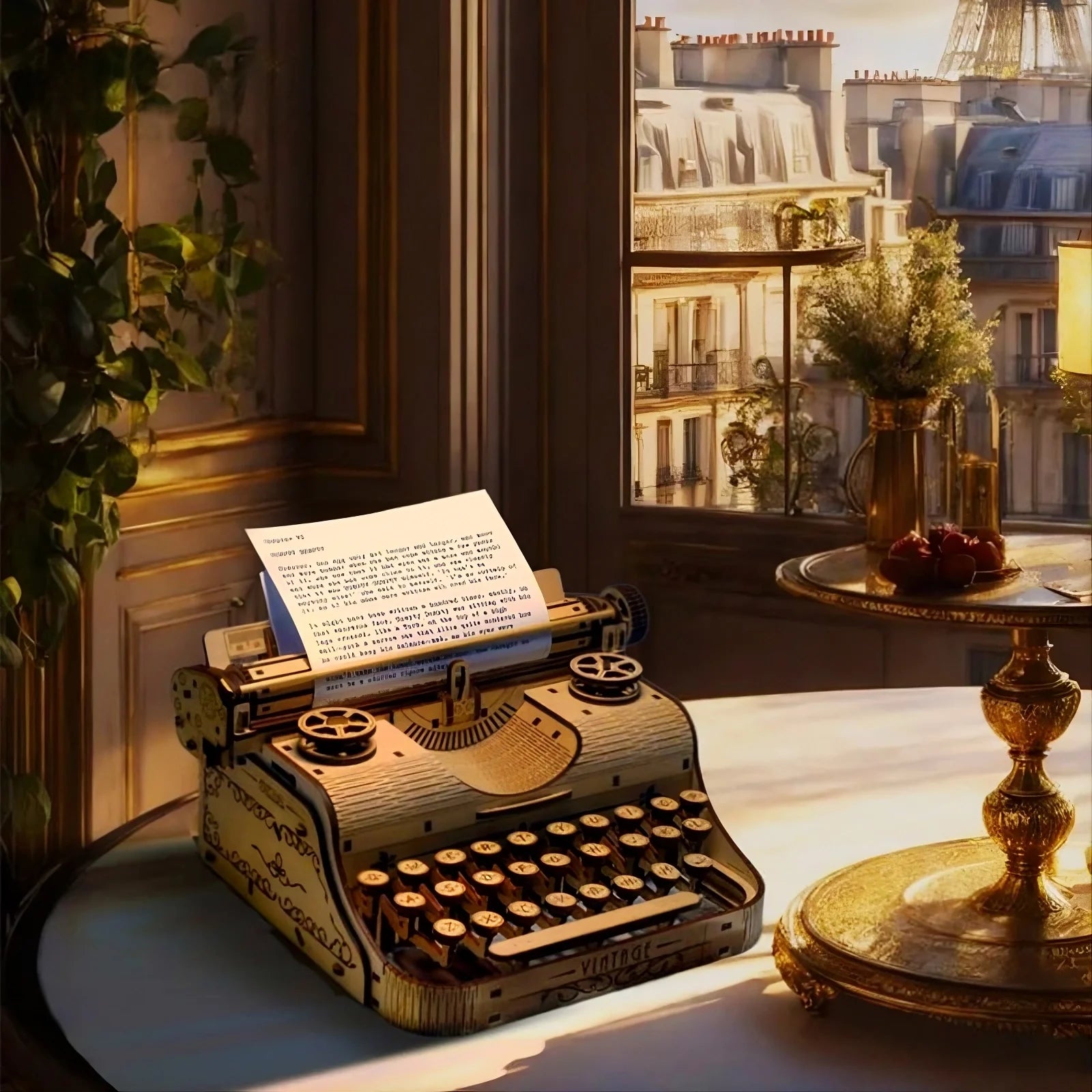 Vintage Typewriter Mechanical 3D Wooden Puzzle - 3D Wooden Puzzle by Extoril