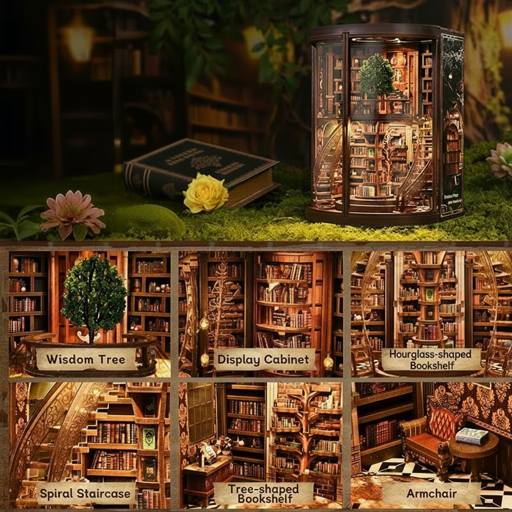 Wisdom Rings DIY Book Nook - 356-Pcs LED Kit - DIY Booknooks by Extoril