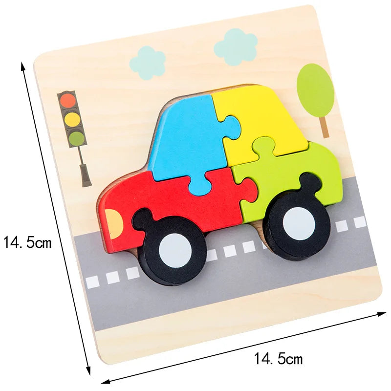 Chunky 3D Wooden Puzzle for Toddlers - 3D Wooden Puzzle by Extoril