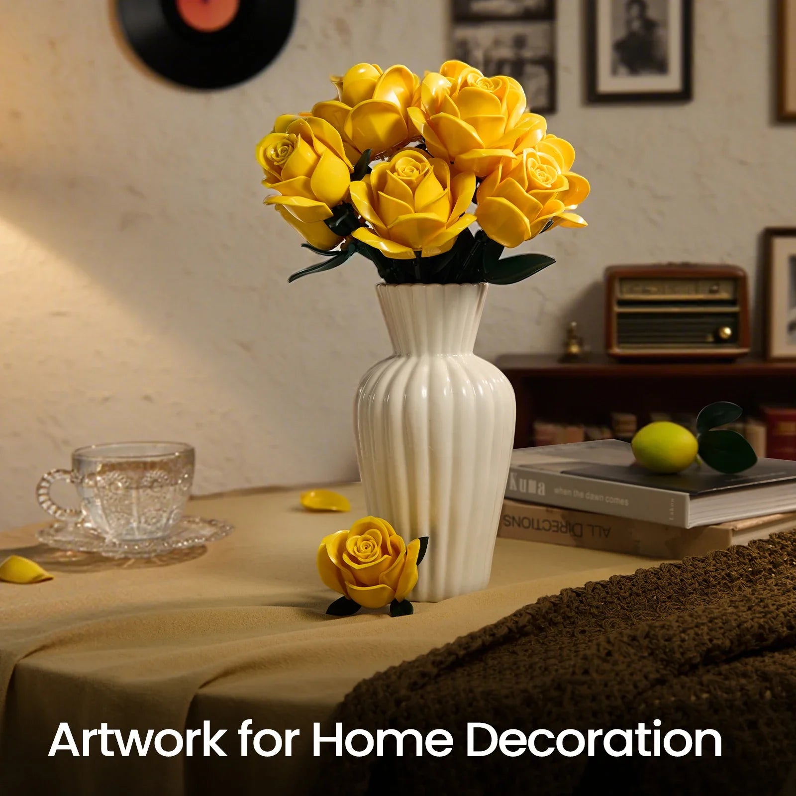 Yellow Rose Building Blocks Bouquet Set - DIY Flower by Extoril
