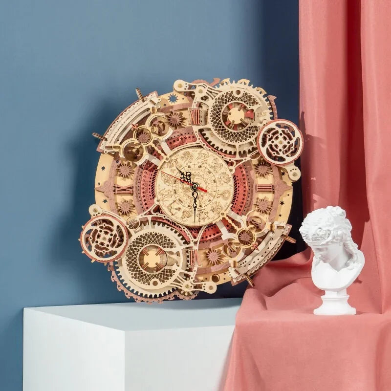 Zodiac Wall Clock 3D Wooden Puzzle Kit - 3D Wooden Puzzle by Extoril