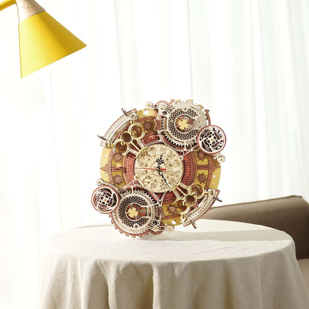 Zodiac Wall Clock 3D Wooden Puzzle Kit - 3D Wooden Puzzle by Extoril