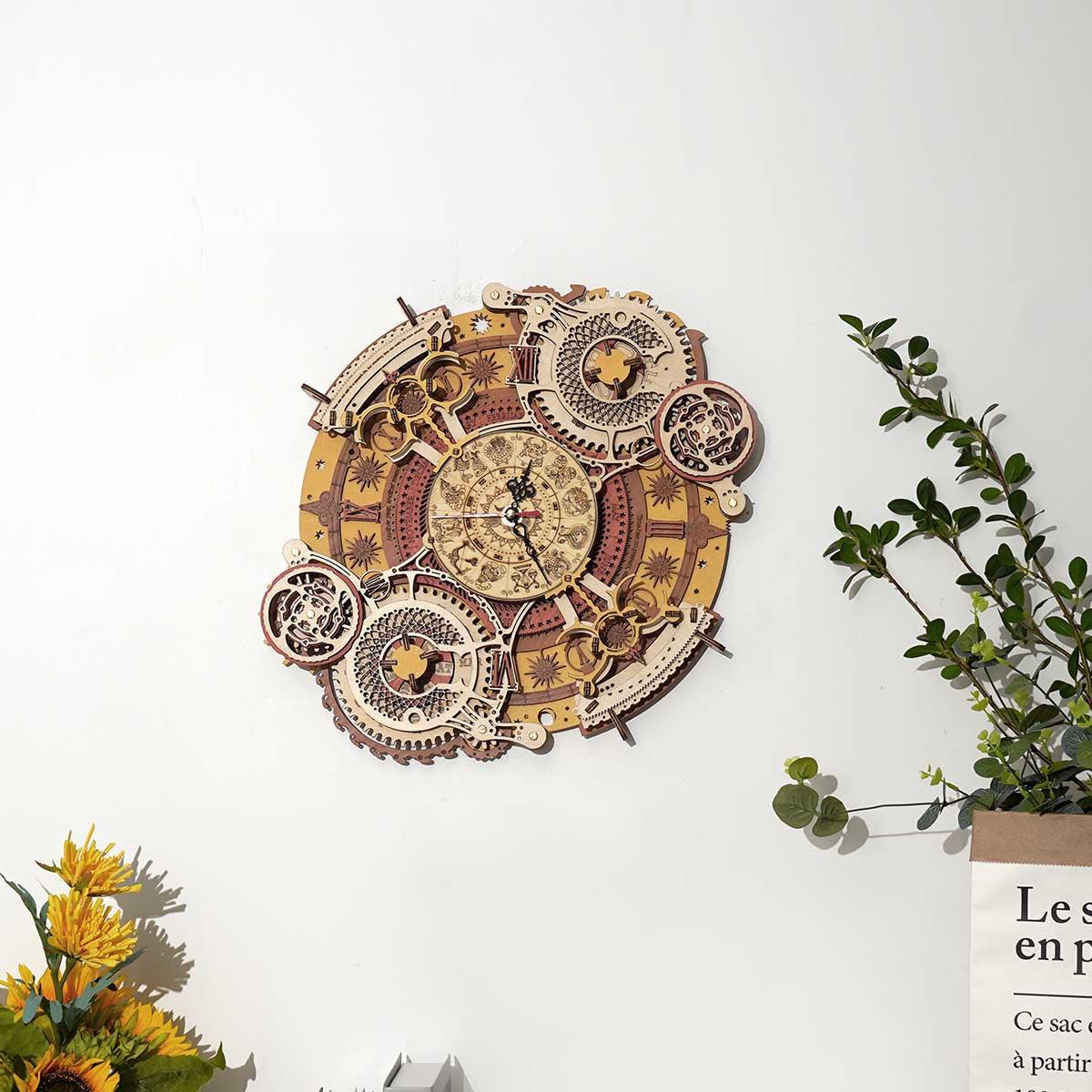 Zodiac Wall Clock 3D Wooden Puzzle Kit - 3D Wooden Puzzle by Extoril