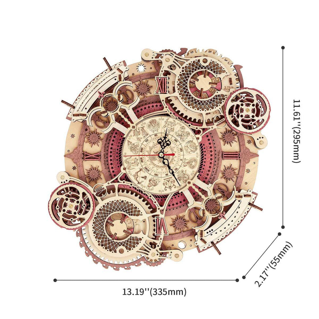 Zodiac Wall Clock 3D Wooden Puzzle Kit - 3D Wooden Puzzle by Extoril