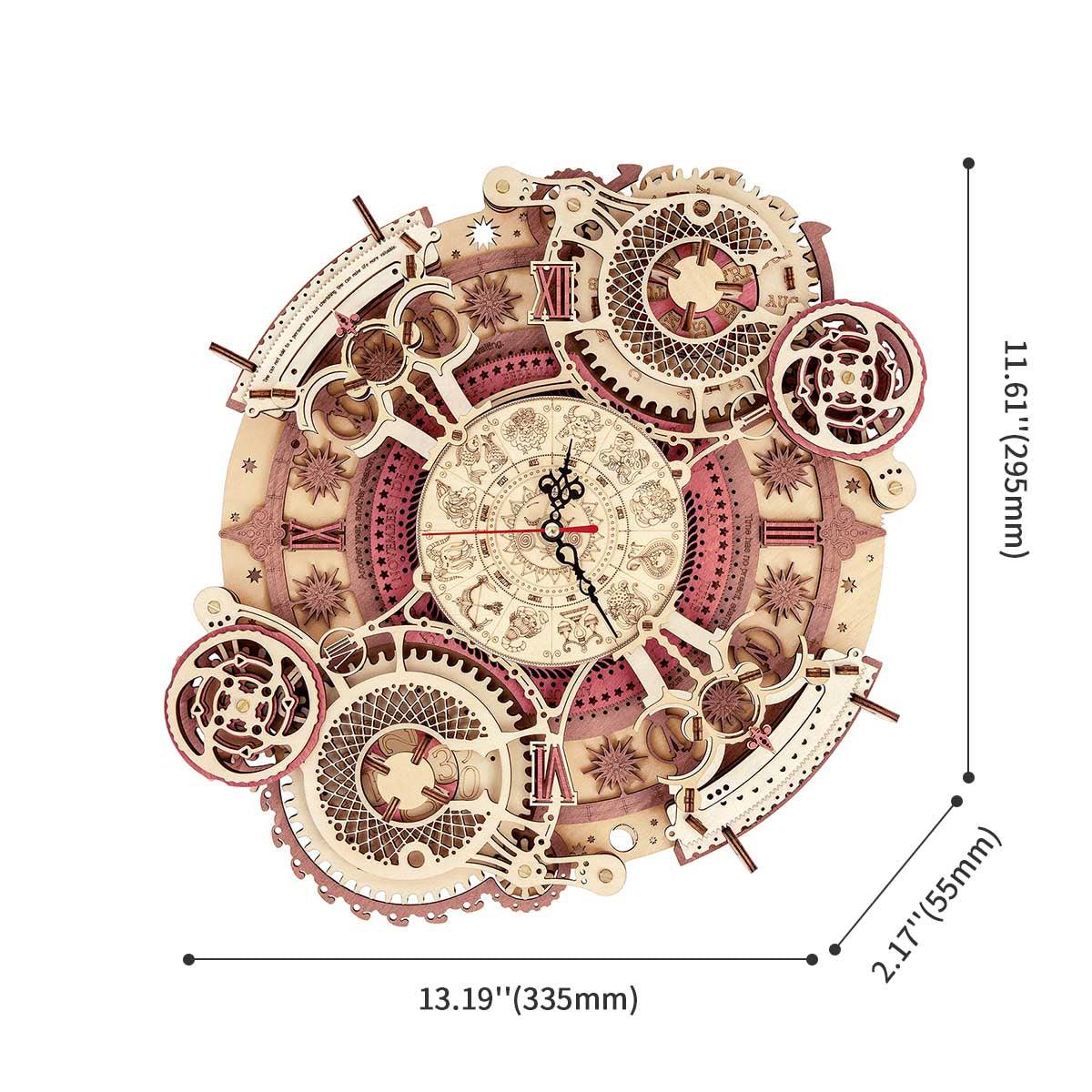 Zodiac Wall Clock 3D Wooden Puzzle Kit - 3D Wooden Puzzle by Extoril