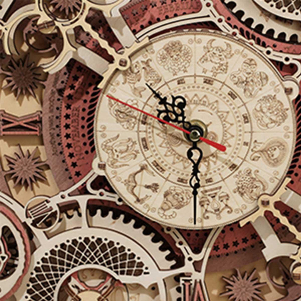 Zodiac Wall Clock 3D Wooden Puzzle Kit - 3D Wooden Puzzle by Extoril