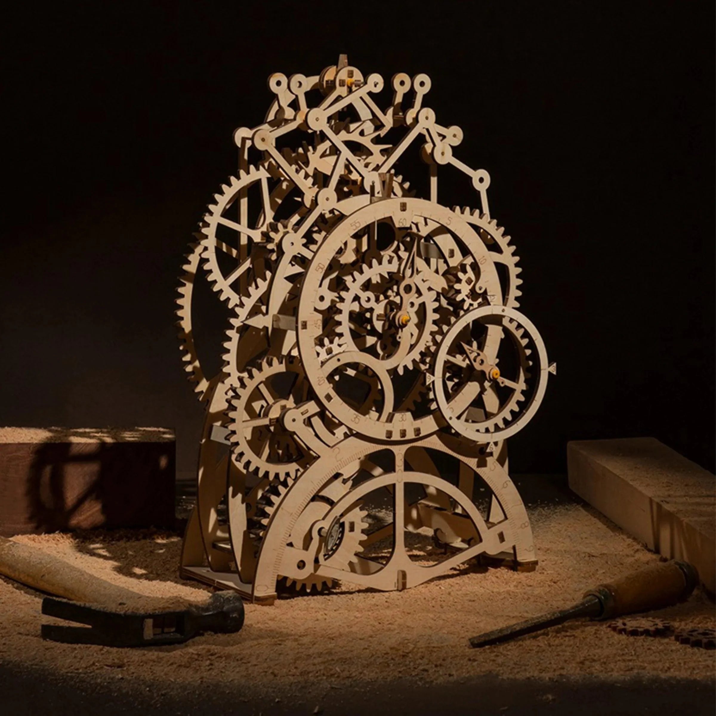 Temporal Craftsman Functional Wooden Pendulum Clock Kit - 3D Wooden Puzzle by Extoril