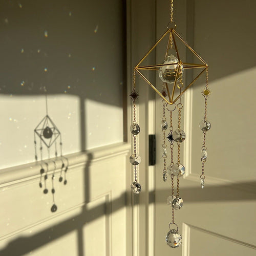PrismVeil Cascade — Hanging Crystal Prism Suncatcher