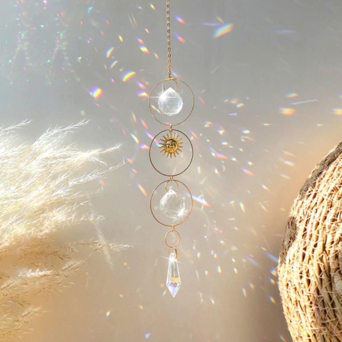PrismVeil Iciclia — Hanging Crystal Strand Suncatcher