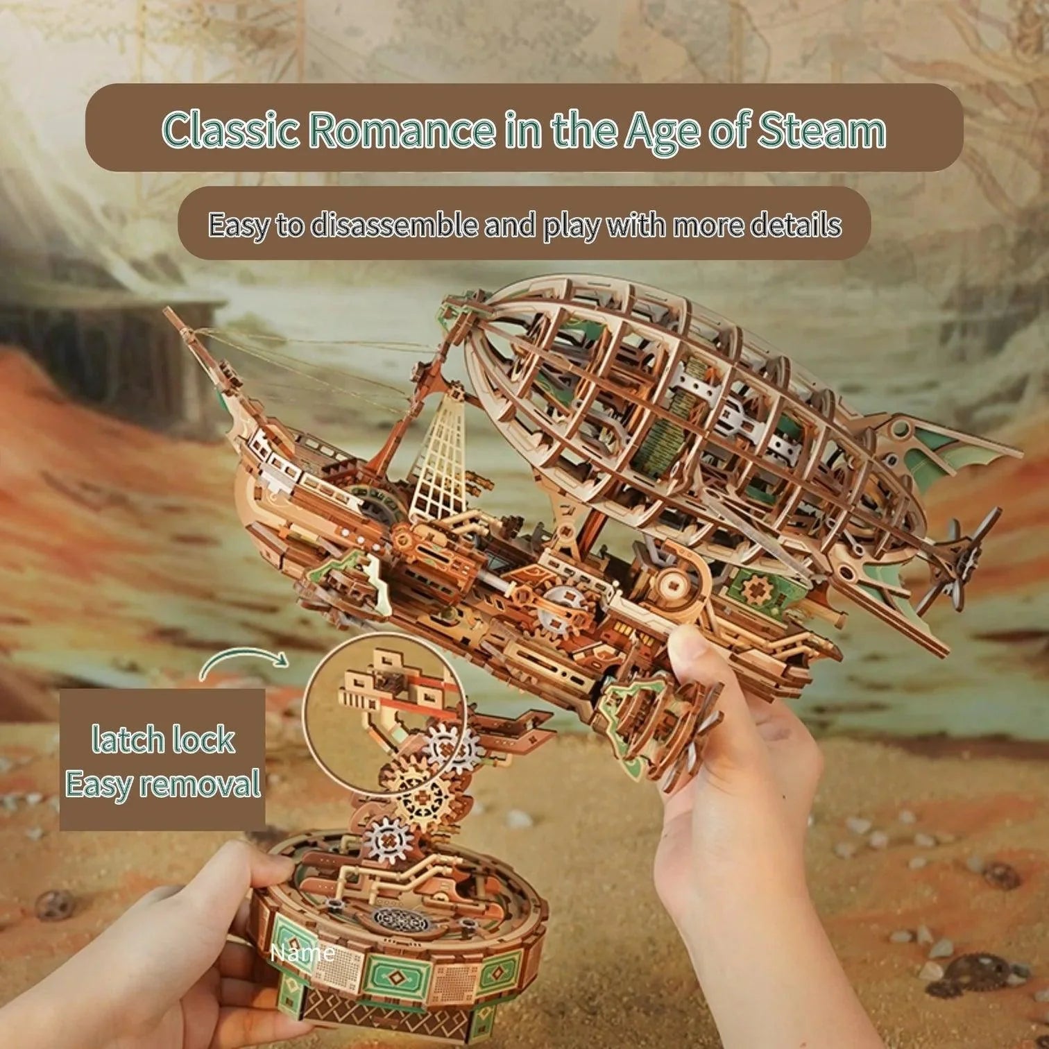 Sailing In Fog - 3D Mechanical Airship Puzzle - 3D Wooden Puzzle by Extoril