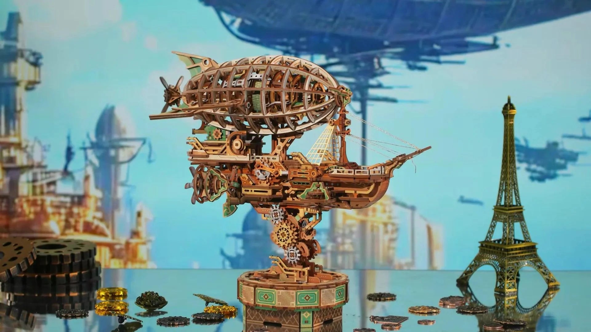 Sailing In Fog - 3D Mechanical Airship Puzzle - 3D Wooden Puzzle by Extoril