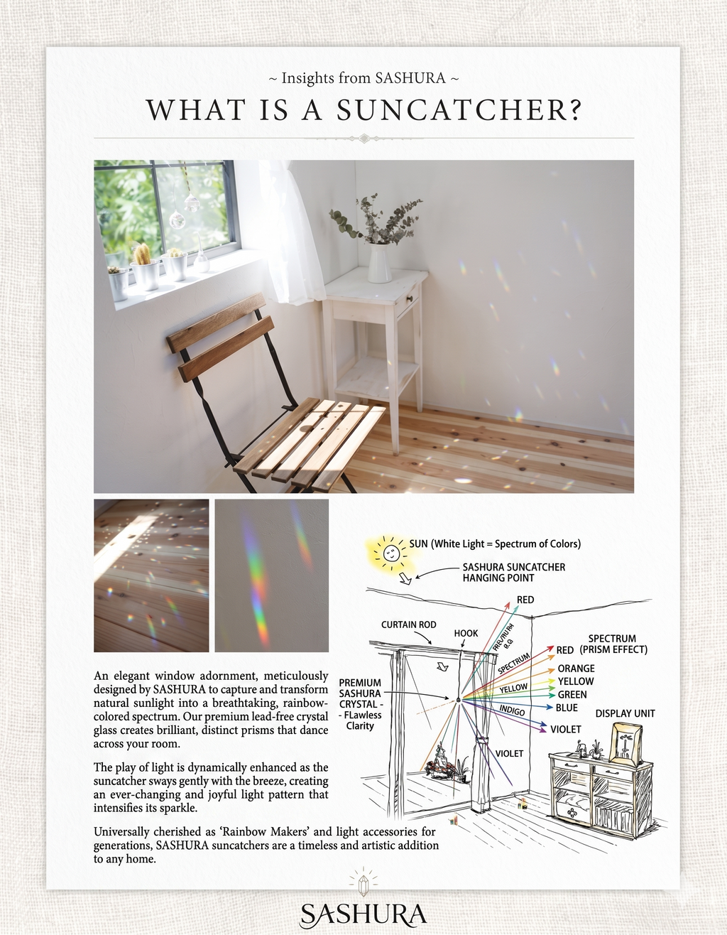 PrismGlow Crystal Suncatcher - sashura-lightbloom-suncatcher-how-it-works-infographic