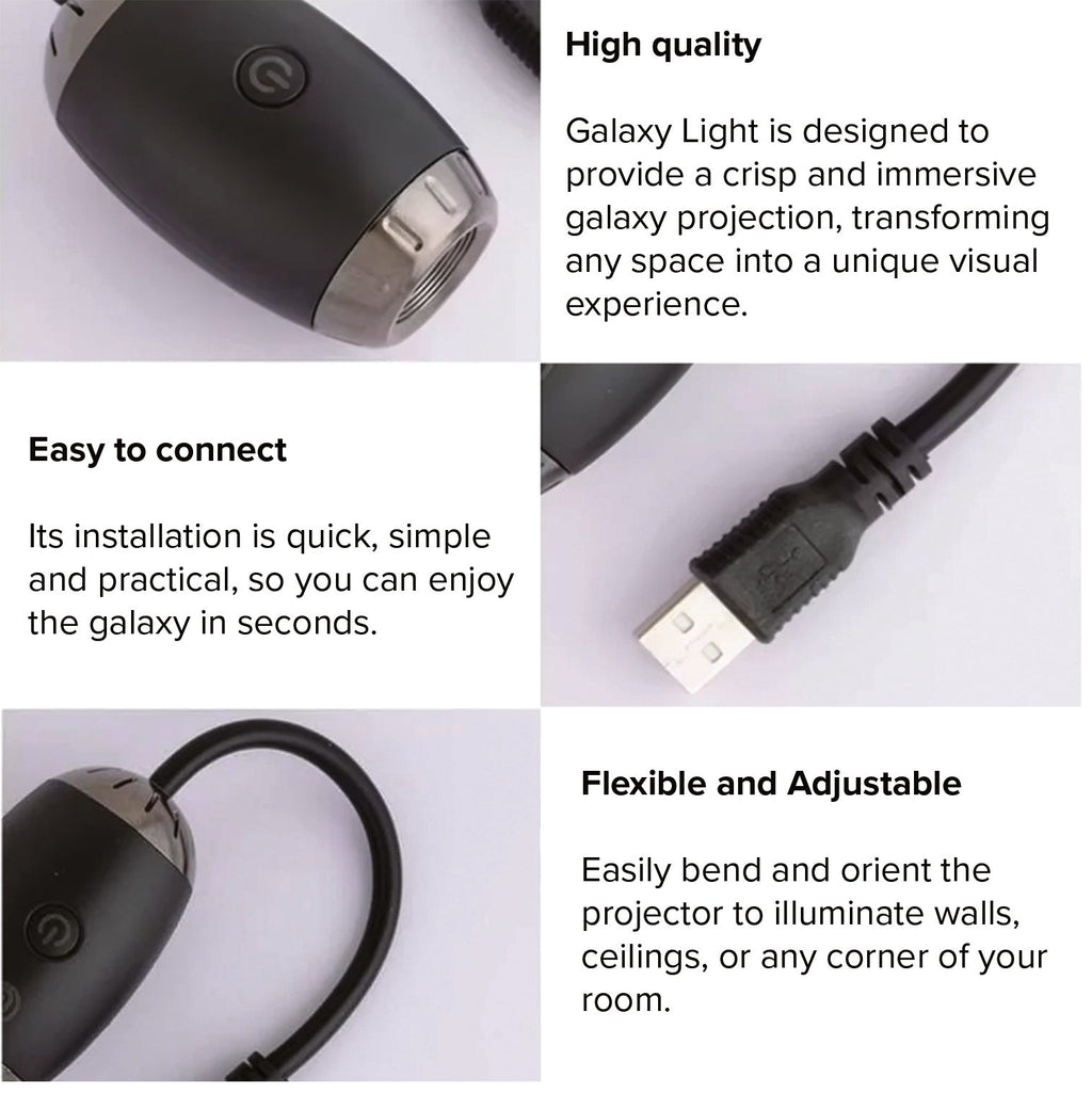 StarVeil AuraDrift Light highlights - high quality star projection and flexible neck design by Extoril