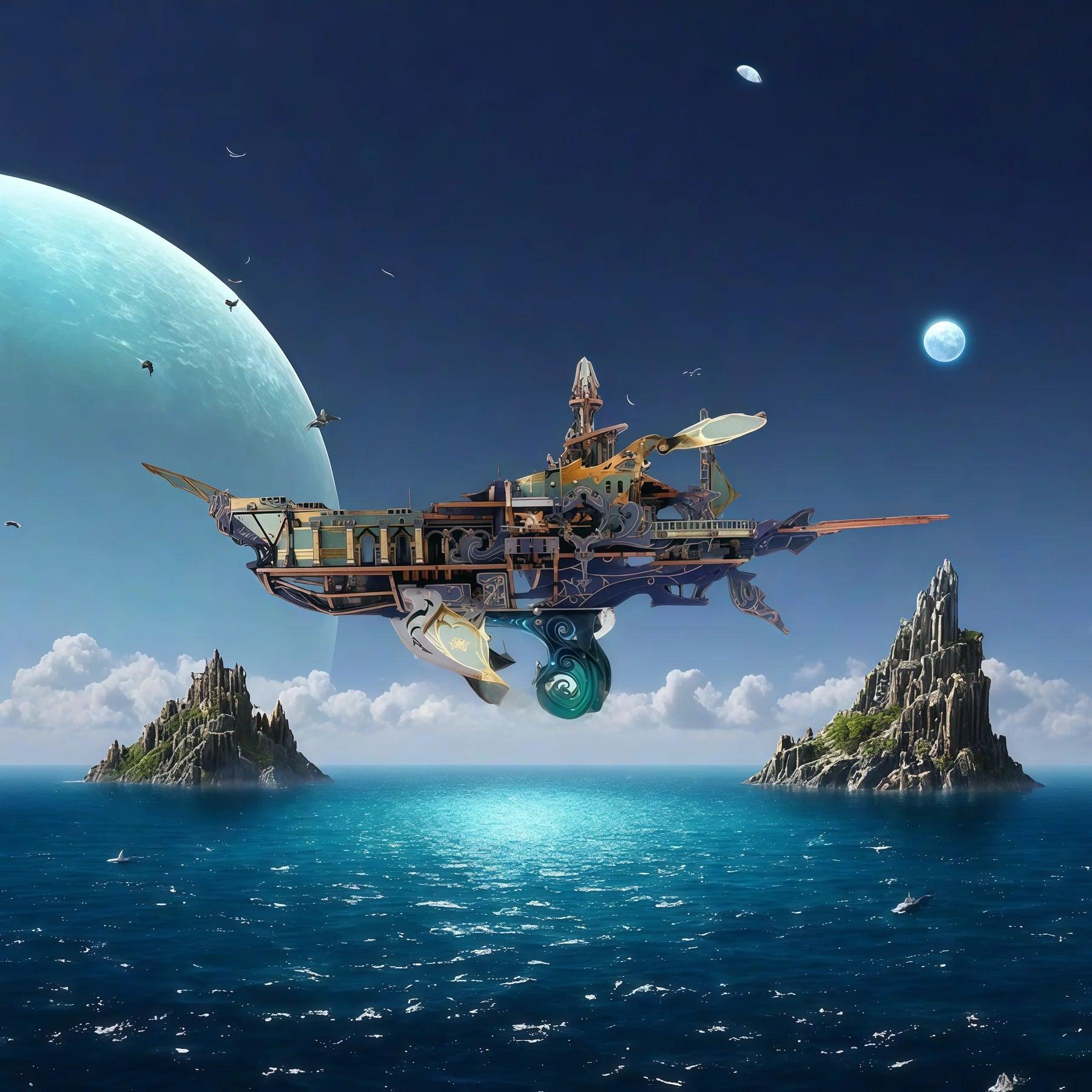Stellar Abyss Voyager 3D Wooden Puzzle - 3D Wooden Puzzle by Extoril