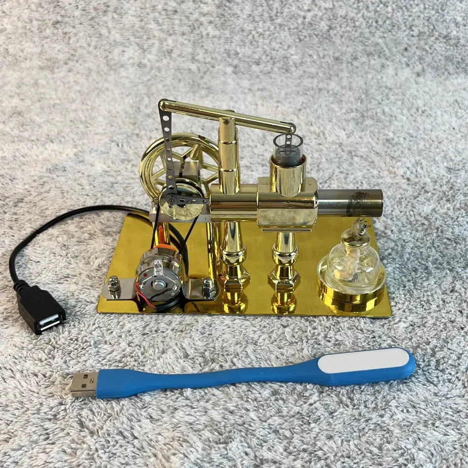 Educational Stirling Engine Generator with LED Power Display - home decor by Extoril