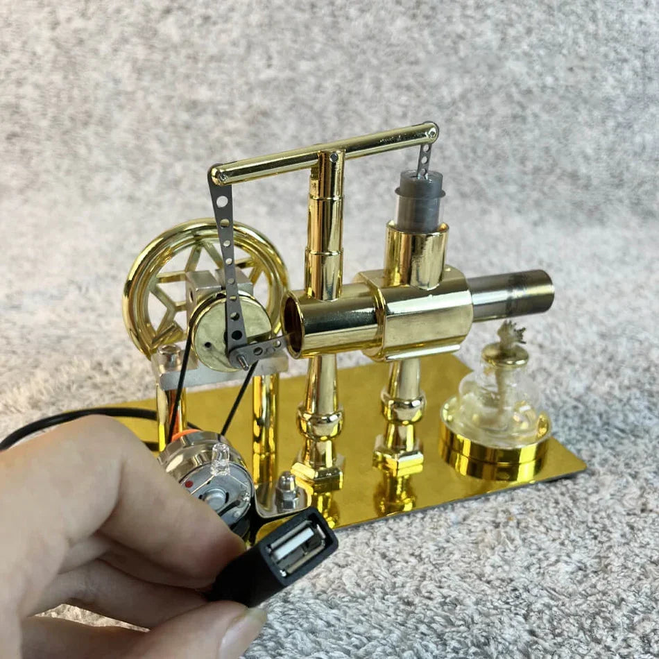Educational Stirling Engine Generator with LED Power Display - home decor by Extoril