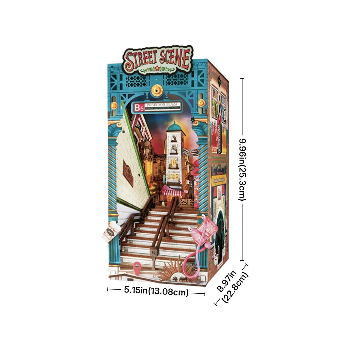 Diy Book Nook Shelf - LED Street Scene Bookshelf Insert - DIY Booknooks by Extoril