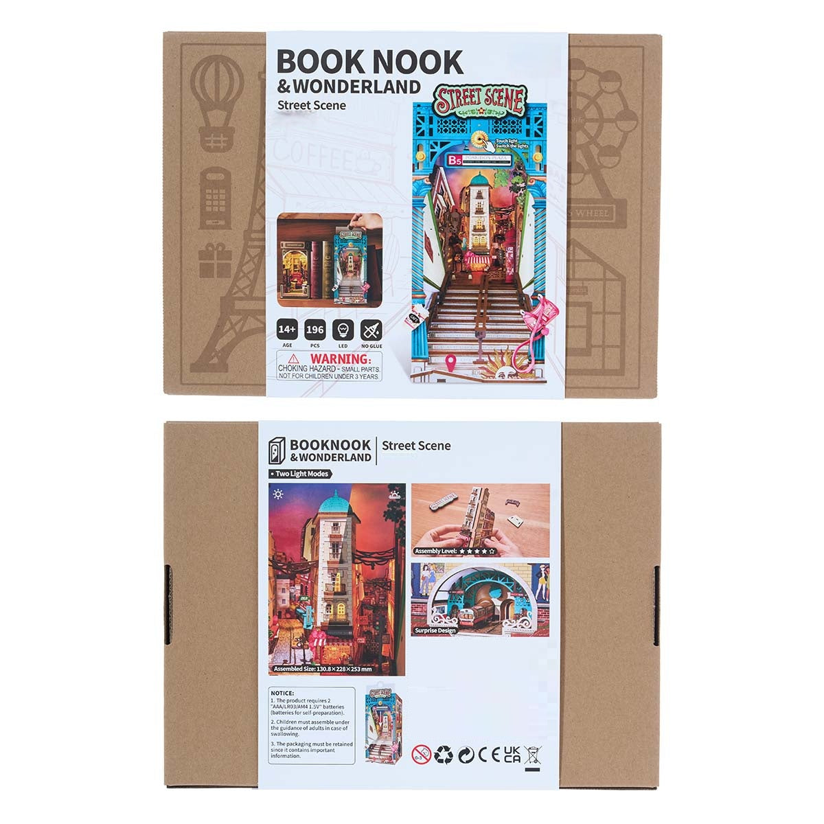 Diy Book Nook Shelf - LED Street Scene Bookshelf Insert - DIY Booknooks by Extoril
